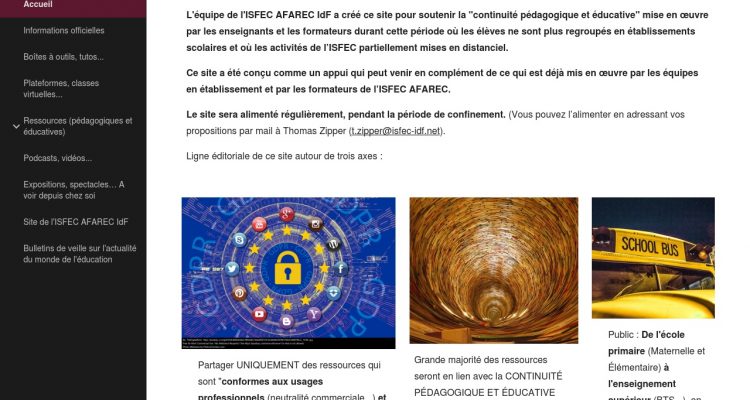 https://sites.google.com/isfec-idf.net/isfec-continuite-pedagogique/accueil